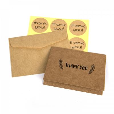 Papírová kraft kartička, Thank you 3, 10 ks
