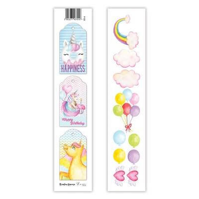 Pásek, papír na scrapbooking, Rainbow Unicorn P03