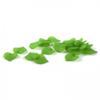 Plastová korálek, list zelený, 15g (cca 50 ks)