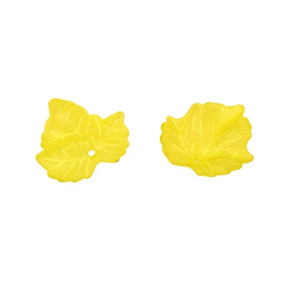 Plastový korálek, list žlutý, 15 g (cca 30 ks)