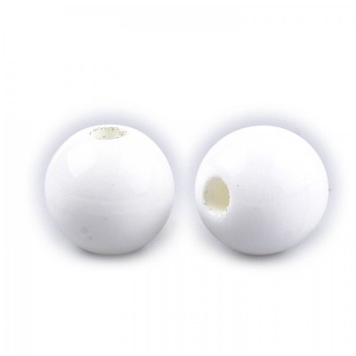 Porcelánová korálek, 10 mm, bílá