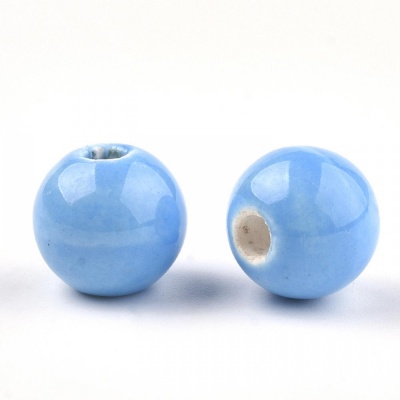Porcelánová korálek, 10 mm, modrá
