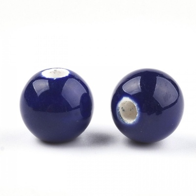 Porcelánová korálek, 10 mm, tmavomodrá
