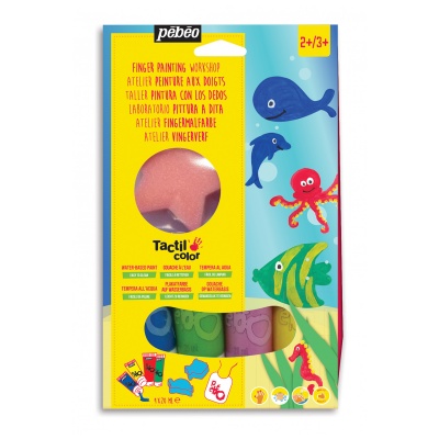 Prstové barvy Tactilcolor Sada 4 x 20 ml, mořská zvířata