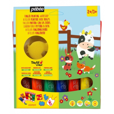Prstové barvy Tactilcolor Sada 6 x 20 ml, zvířata z farmy
