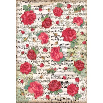 Rýžový papír, A4, Desire red roses
