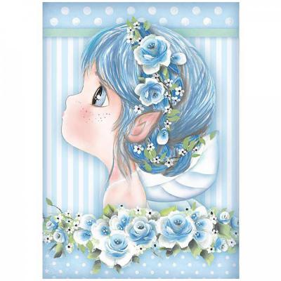 Rýžový papír, A4, Light blue fairy