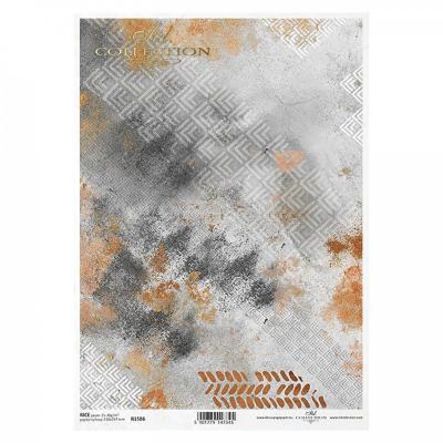 Rýžový papír na decoupage, A4, beton - hrzda