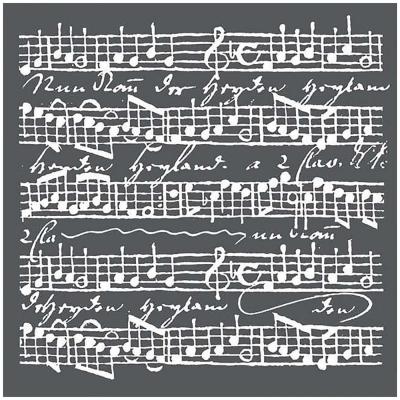 Šablona, Stamper, 18 x 18 cm, Music scores