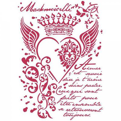 Šablona, Stamper, 21 x 29,7 cm, Royal heart