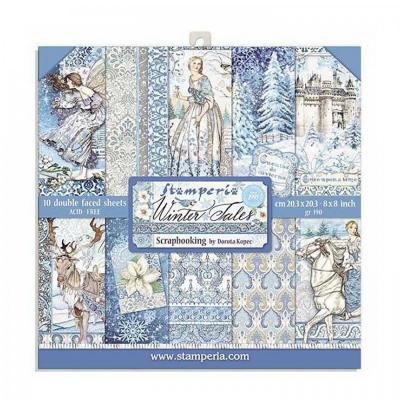 Sada papírů 20,3 x 20,3 cm, 10 ks, Winter Tales