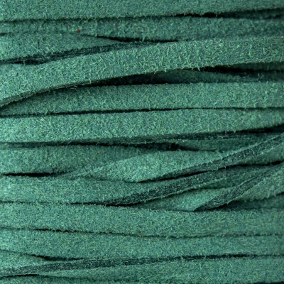 Semišová šňůrka, tmavá zelená, 1 m