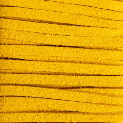 Semišová šňůrka, žlutá, 1 m