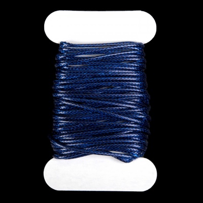 Voskovaná šňůrka 2,5 mm, tmavá modrá lesklá, 1 m