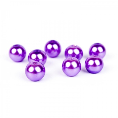 Voskované perly 10 mm fialová, 10 ks