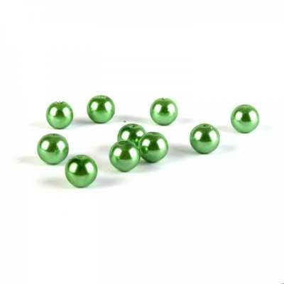 Voskované perly 10 mm světlá zelená 10 ks