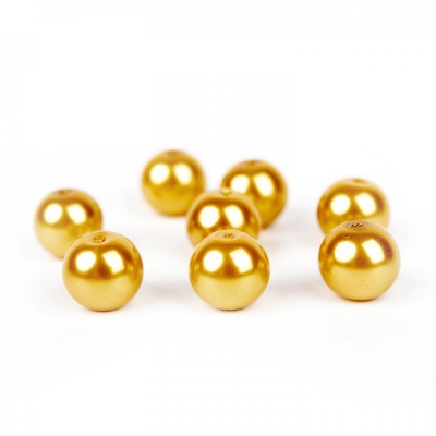 Voskované perly 10 mm zlatá 100 ks