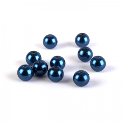 Voskované perle 4-6 mm tmavě modrá 50 ks