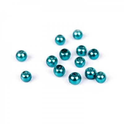 Voskované perly 4 mm modrá 50 ks