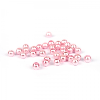 Voskované perly 4 mm světlá růžová 50 ks