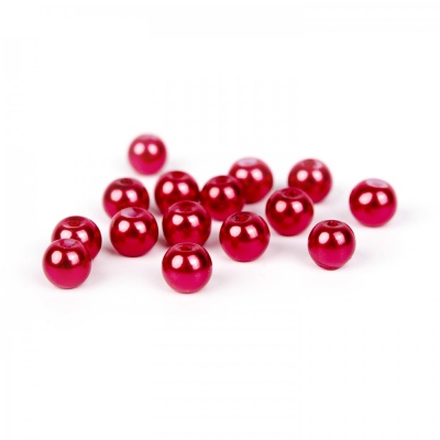 Voskované perly 6 mm červená 300 ks