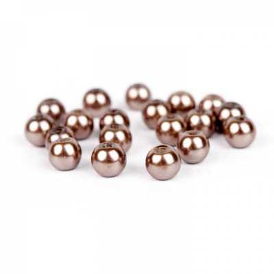 Voskované perly 6 mm růžovo-hnědá 30 ks