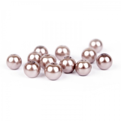 Voskované perly 8 mm růžovo-hnědá 100 ks