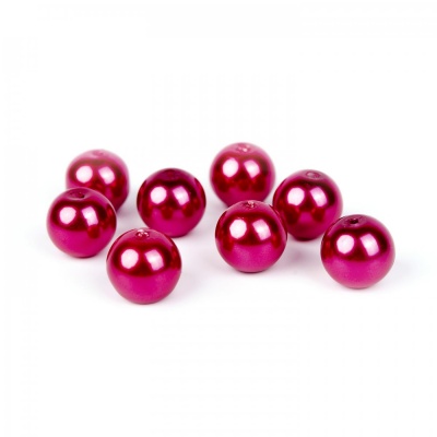 Voskované perly 8 mm tmavá růžová 100 ks