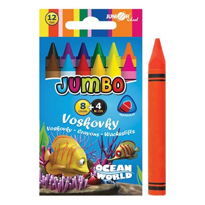 Voskovky Ocean World JUMBO, trojhranné 12 ks