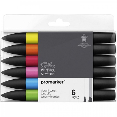 Winsor & Newton, Promarker sada 6 ks Vibrant tones
