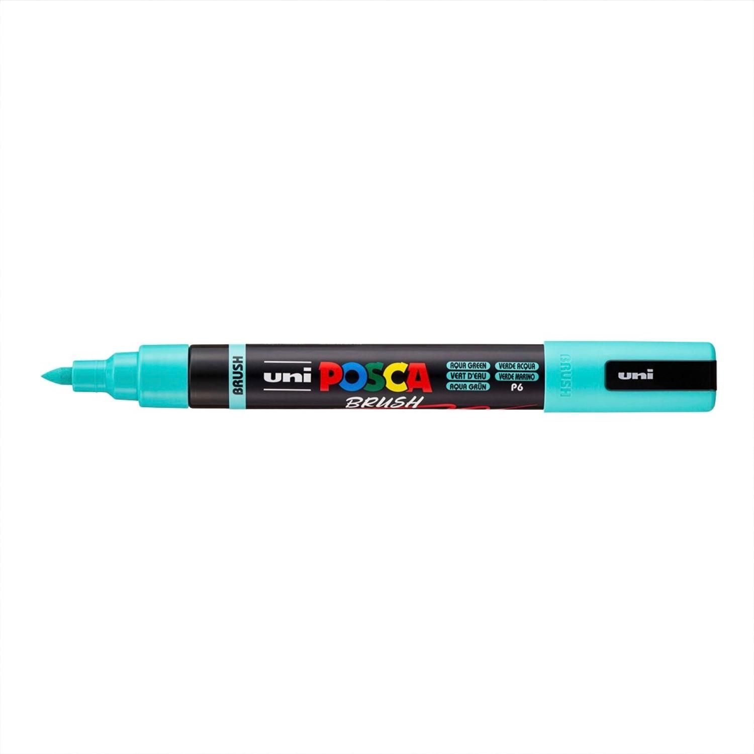 Popisovač UNI POSCA se štětcovým hrotem 1 - 4 mm, azurový