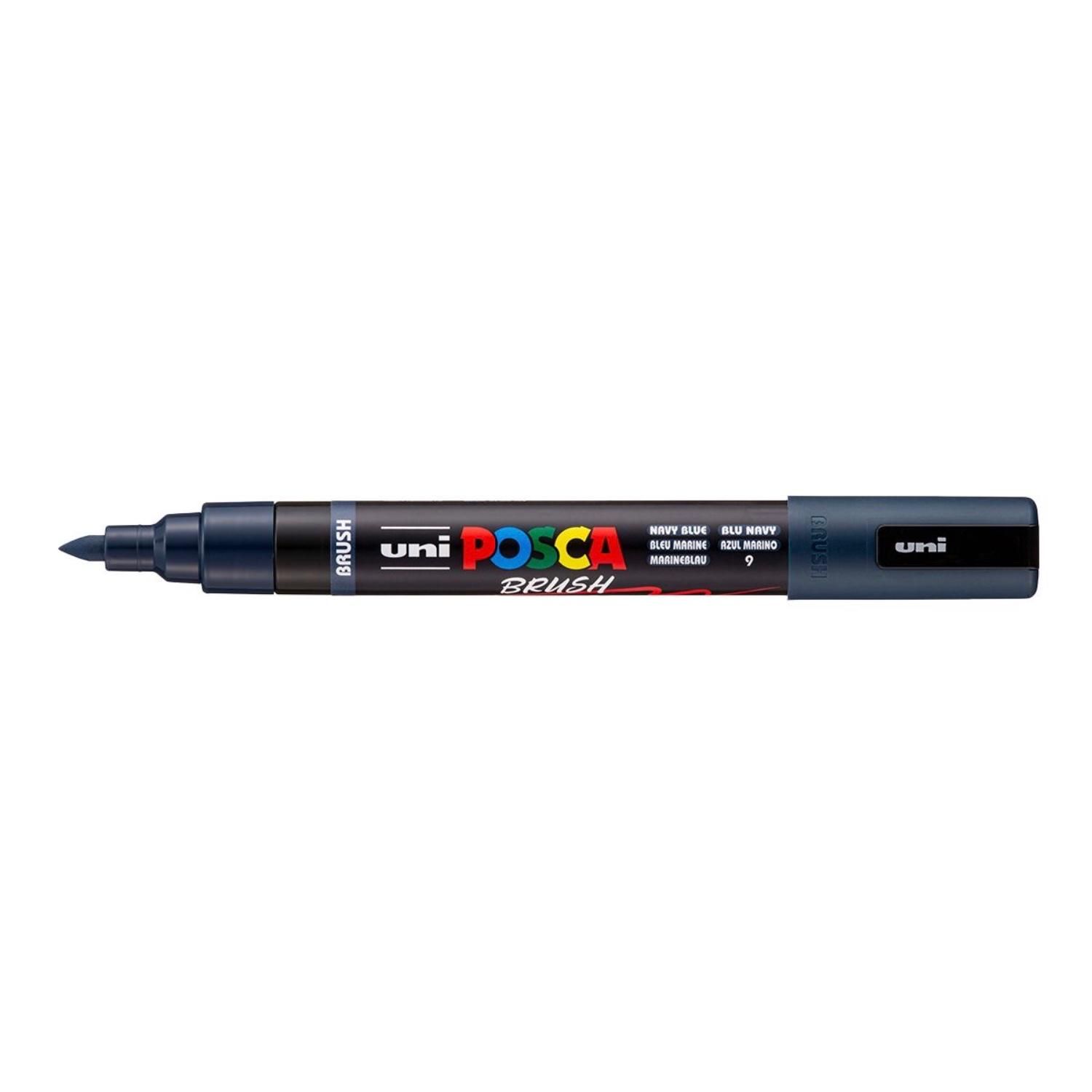 Popisovač UNI POSCA se štětcovým hrotem 1 - 4 mm, námořnický modrý