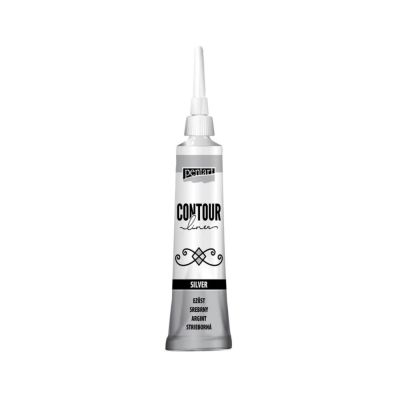 Univerzální konturovací barva 20 ml metalická stříbrná