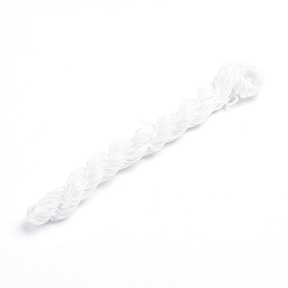 Shamballa šňůrka 1 mm, 25 m, bílá