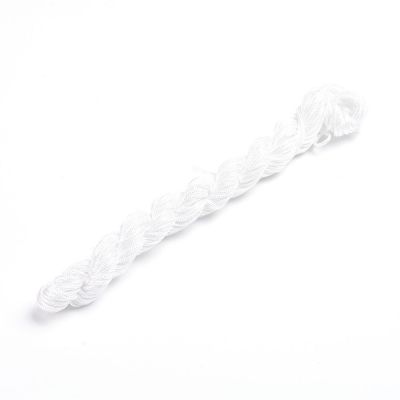 Shamballa šňůrka 2 mm, 12,5 m, bílá