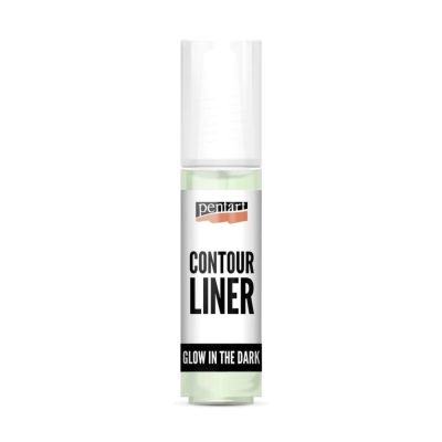 Univerzální konturovací barva 20 ml, svítí ve tmě, světlá zelená