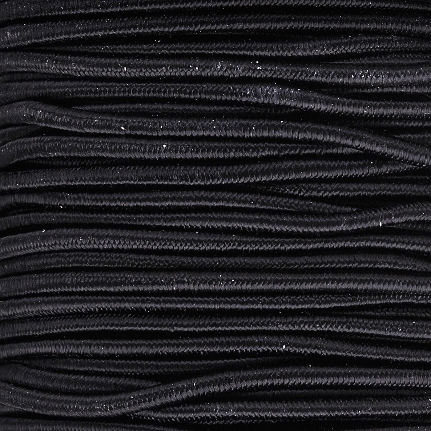 Elastická šňůrka kulatá, 2 mm, černá
