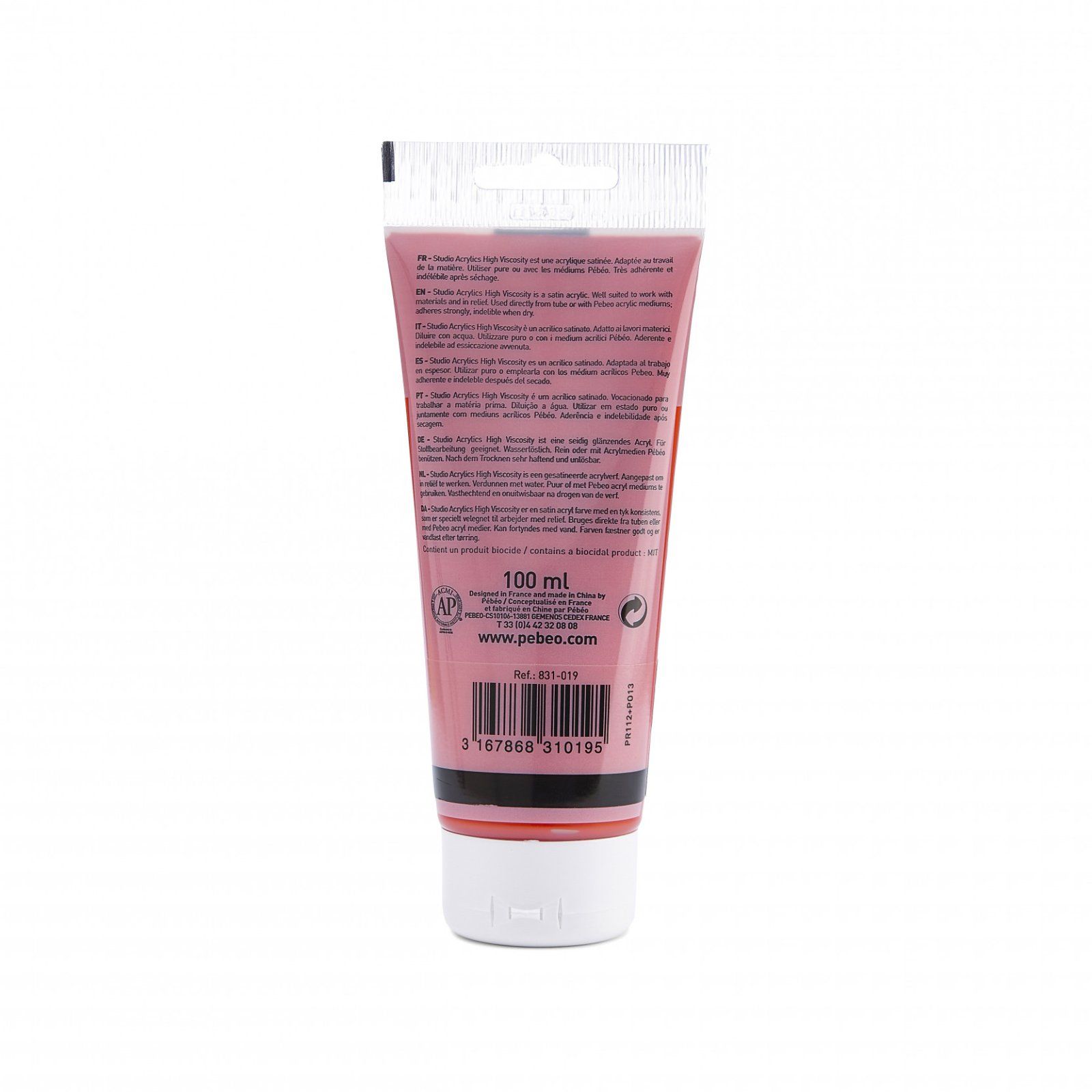 Studio Acrylics 100 ml, 19 Transparent rumělka