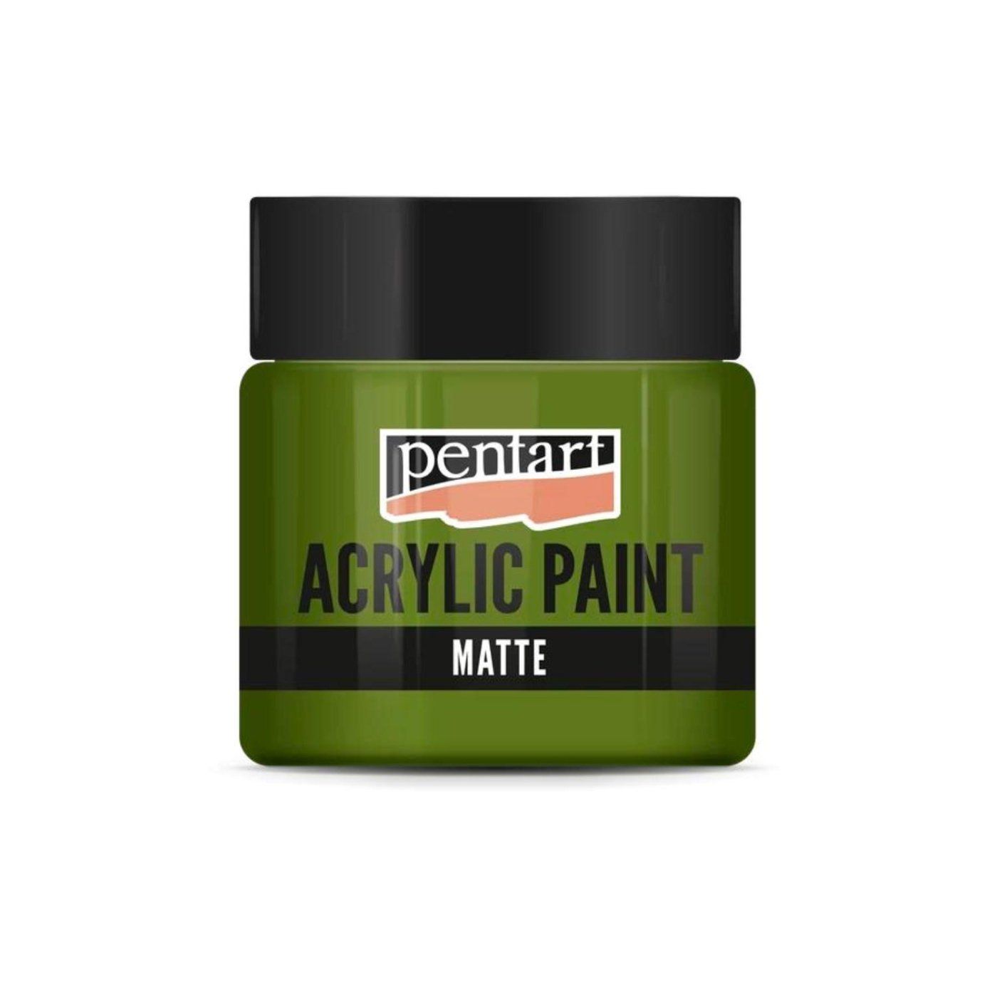Akrylová barva matná 50 ml, olivová zelená