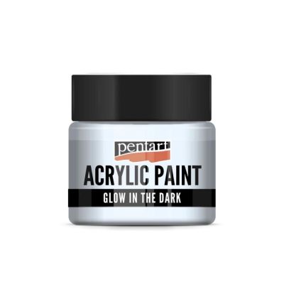 Akrylová barva 30 ml, svítí ve tmě, světlá modrá