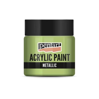 Akrylová barva 50 ml, metalická světlezelená