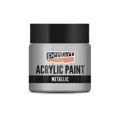 Akrylová barva 50 ml, metalická stříbrná
