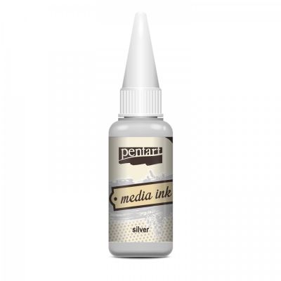Media Ink inkoust 20 ml, stříbrná