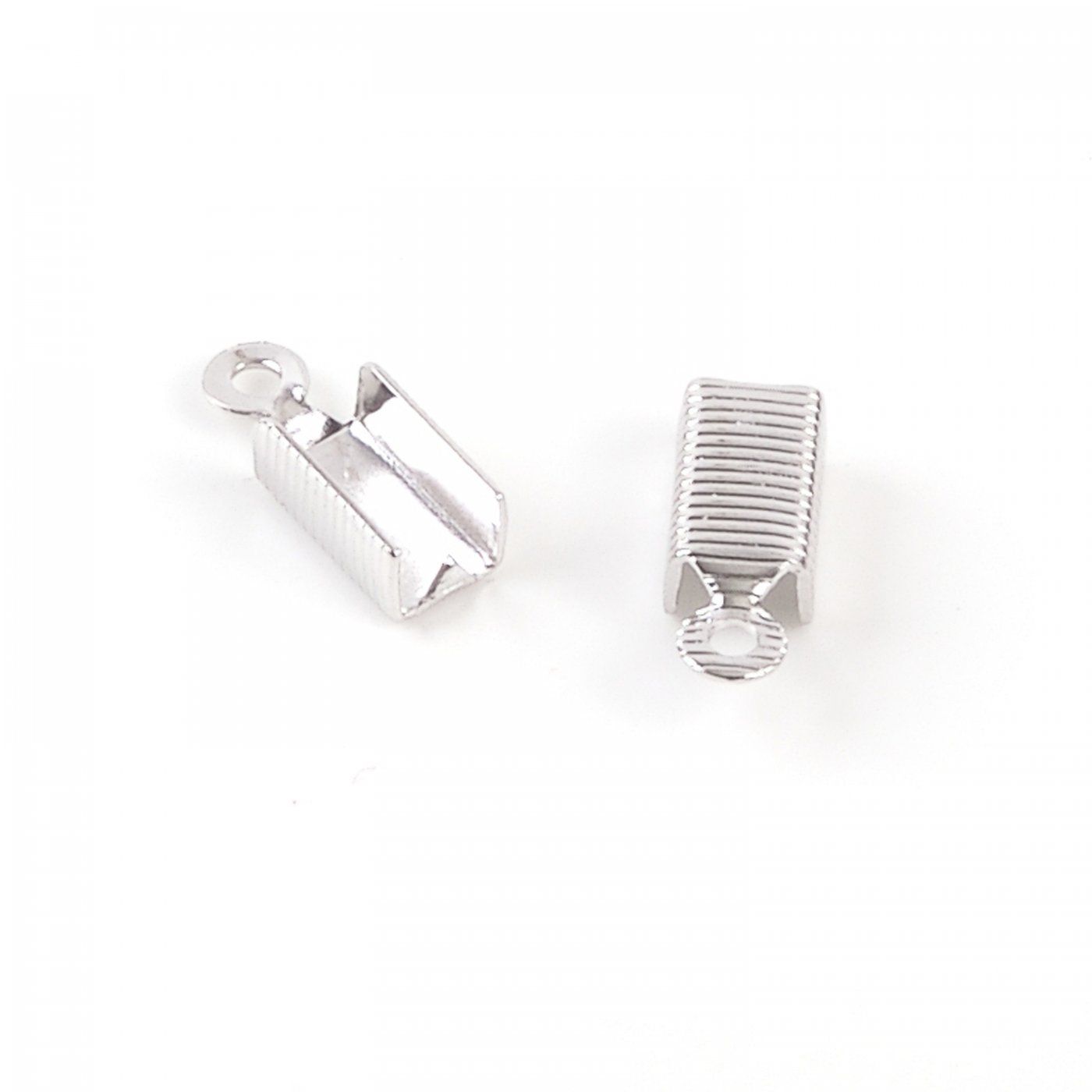 Koncovka vroubkovaná 5 x 13 mm, Rhodium, 10 ks