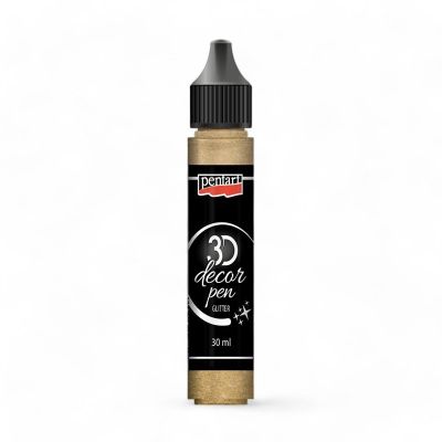 Dekorační 3D pero, 30 ml, Glitrové zlatá