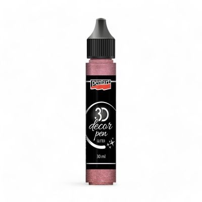 Dekorační 3D pero, 30 ml, Glitrové růžová