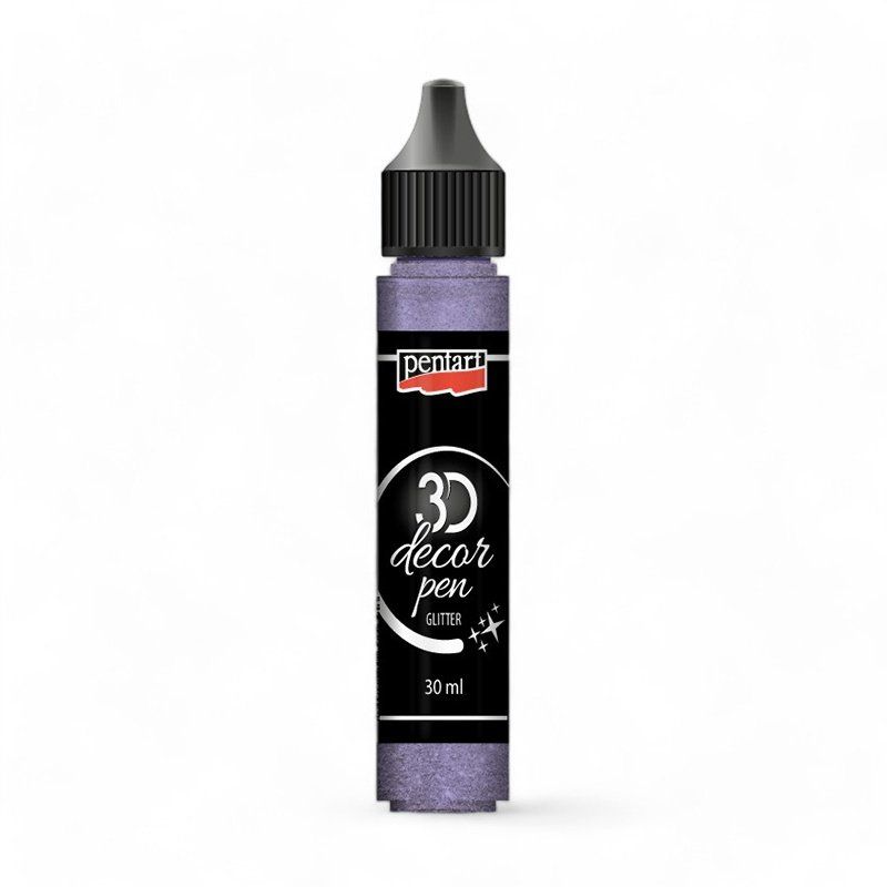 Dekorační 3D pero, 30 ml, Glitrové fialová