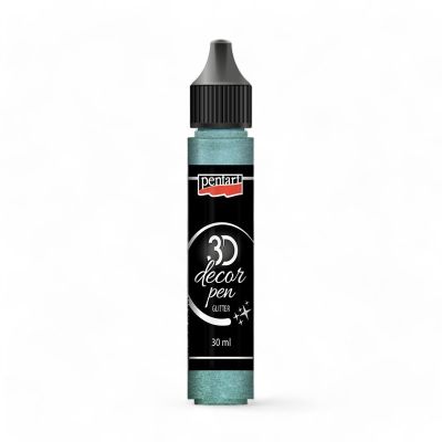 Dekorační 3D pero, 30 ml, Glitrové tyrkysová