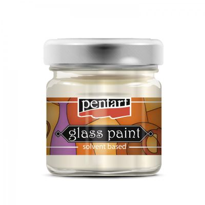 Barva na sklo, 30 ml, metalická bílá