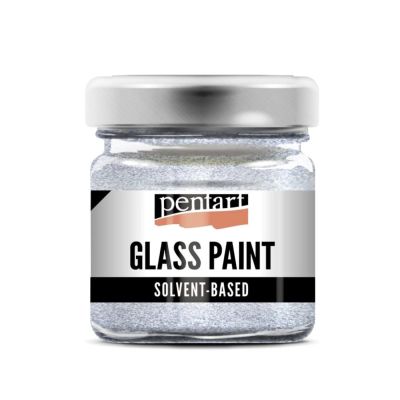 Barva na sklo, 30 ml, třpytivá stříbrná